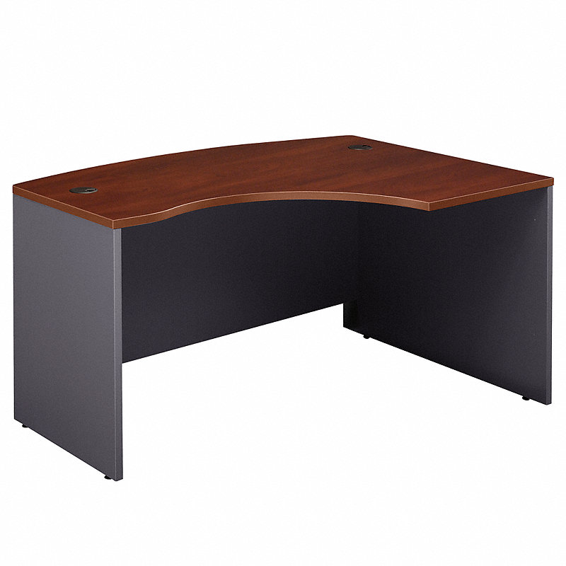 Bush Business Furniture Series C 60W x 43D Right Handed L Bow Desk - Hansen Cherry, Graphite Gray BSHWC24422